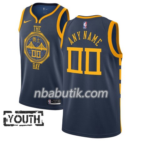 NBA Børn Trøje Golden State Warriors Custom 2018-19 Nike City Edition Blå Swingman